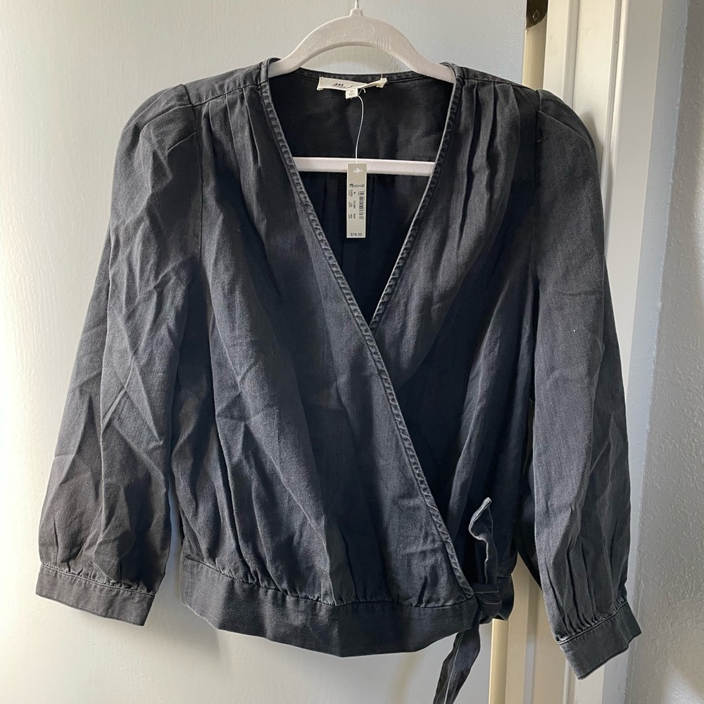 COPY - Madewell Black Wrap Blouse